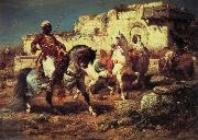Adolf Schreyer Arabic horsemen oil painting